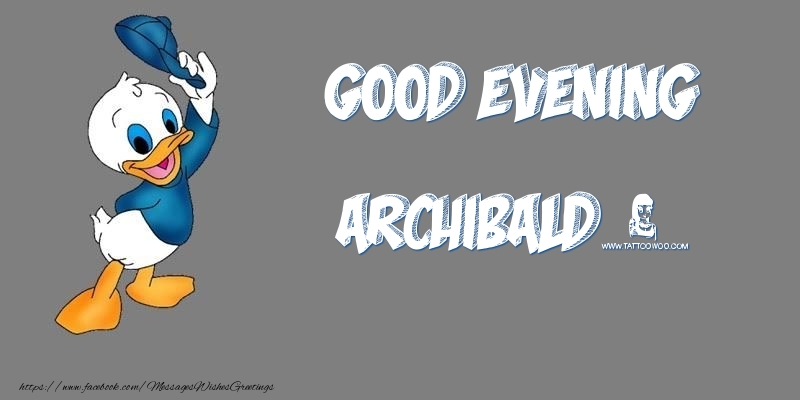 Greetings Cards for Good evening - Animation | Good Evening Archibald